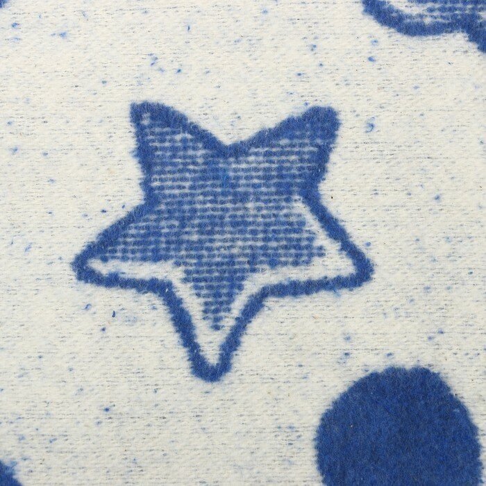 Одеяло байковое Совы на луне 100х140см, цвет синий 400г/м хл100% Ласка 9405197 . - фотография № 3