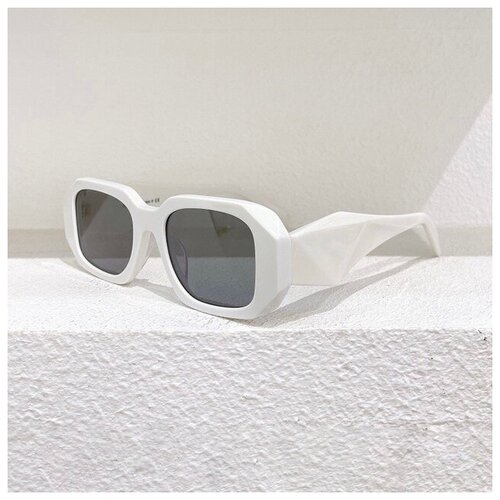 фото Солнцезащитные очки , квадратные, оправа: пластик, с защитой от уф, для женщин, белый bella