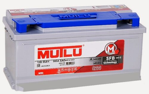 Изображение товара Аккумулятор автомобильный Mutlu 95 А/ч 850 А обр. пол. низкий 59515 Евро авто (353x175x175) LB5.95.085. A