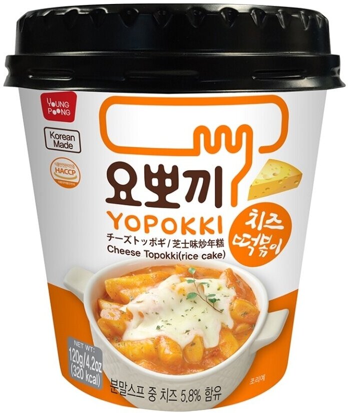 Рисовые клецки Yopokki топокки с сырным соусом 120 г, Республика Корея
