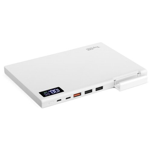 Внешний аккумулятор TopON TOP-MAX2 30000mAh QC3.0, Power Delivery. USB Type-C, MicroUSB, 3 USB и кредл. Черный