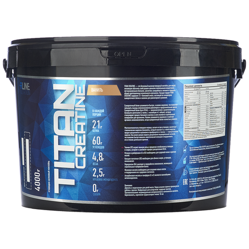 Гейнер RLINESportNutrition Titan Creatine, 4000 г, ваниль