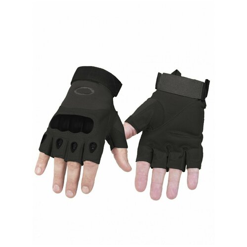 фото Тактические перчатки беспалые factory pilot gloves, арт ok-323, цвет черный (black) oakley