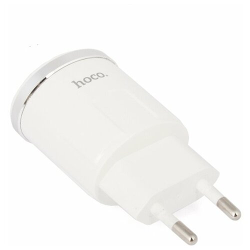 фото Сетевое зарядное устройство hoco c37a thunder power 1xusb, 2.4a + кабель lightning 8-pin (белый)