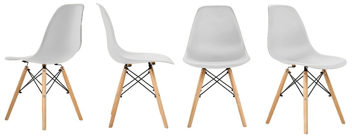 Кухонные стулья Ergozen Eames DSW Pro 4 шт комплект, серый - фотография № 7