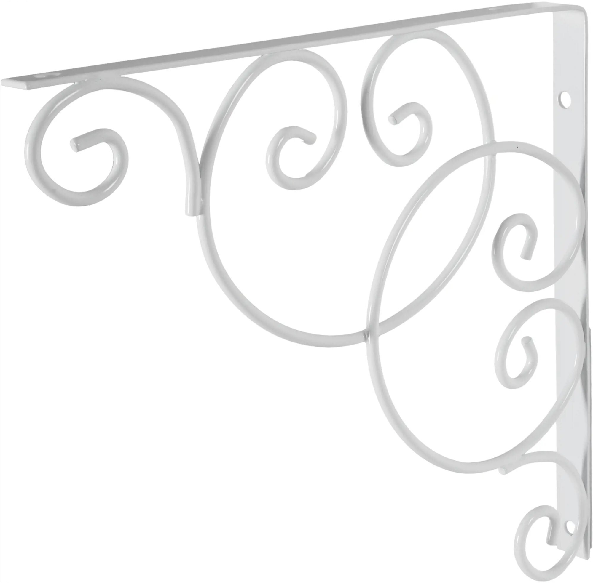 фото Кронштейны/Держатель/Крепежи/Уголки для полки Larvij 2 шт. "Фиорэ" 2 шт./20*20 см / нагрузка до 21 кг./цвет белый