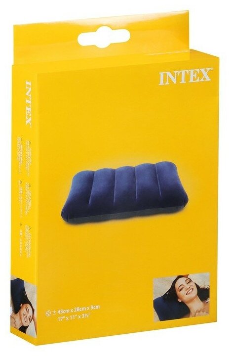 INTEX Подушка надувная Downy, 43 х 28 х 9 см, 68672 INTEX