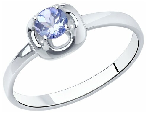 Кольцо Diamant online, серебро, 925 проба, танзанит, размер 17