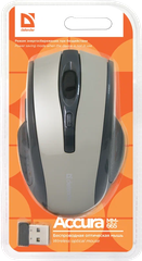 Беспроводная мышь Defender Acura MM-665, 6 кнопок, 800-1200 dpi, питание 2*ААА. радиус 10 м серая
