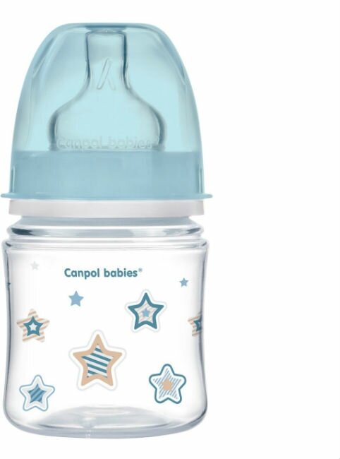 Canpol Бутылочка PP EasyStart с широким горлышком антиколиковая 0+ Newborn baby голубая 120 мл 1 шт