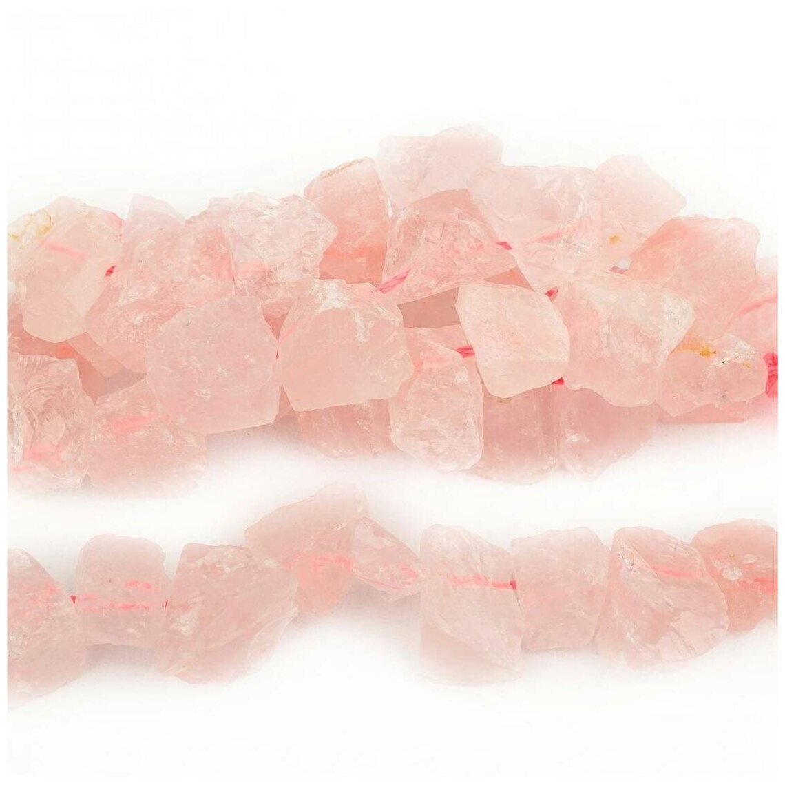 Каменные бусины из натурального камня - Кварц розовый наггетсы 15-25 мм