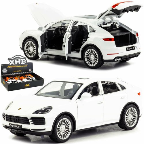 Металлическая машинка XHD 1:24 Porsche Cayenne Turbo S 2402 инерционная, свет, звук, белый машинки игрушки автомобиль для мальчиков детские новый год подарки детям ребенку игрушечные коллекционные порше модельки