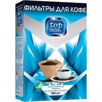 TOP HOUSE Фильтры для кофе неотбеленные, размер "1 х 4", 100 шт. в коробке.