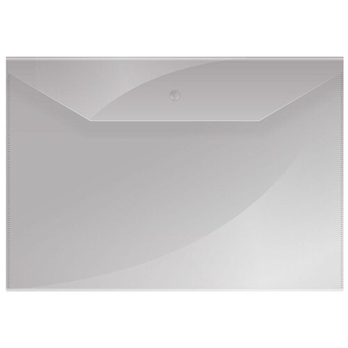 OfficeSpace Папка-конверт на кнопке А4, пластик 150 мкм, прозрачный папка конверт officespace с перфорацией по длинной стороне и застежкой а4 150мкм пластик прозрачная 20 штук 267527