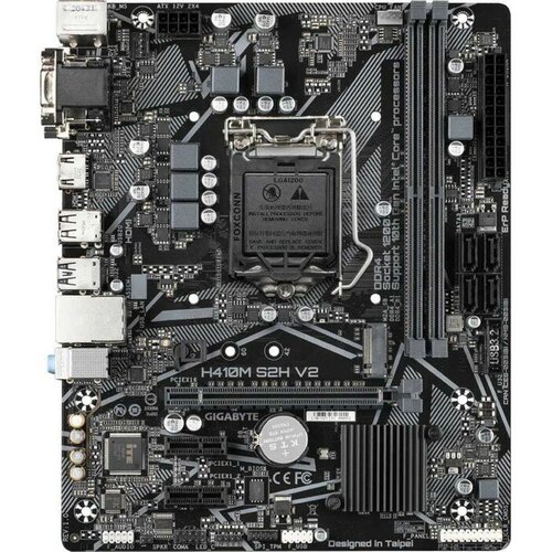 Материнская плата Gigabyte H410M S2H V2 (Socket1200,H470,mATX,2DDR4,ECC/non-ECC,M.2,2PCI-E,VGA,DVI,HDMI,PC2933)