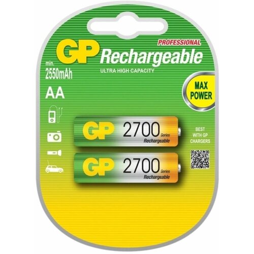 GP Аккумулятор, 2700mAh AA/HR6 NiMh 2шт