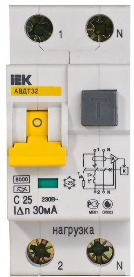 MAD22-5-010-C-30 Автоматический выключатель дифференциального тока однополюсный + нейтраль C10 А 30 мА (тип A, 6 кА) IEK - фото №16
