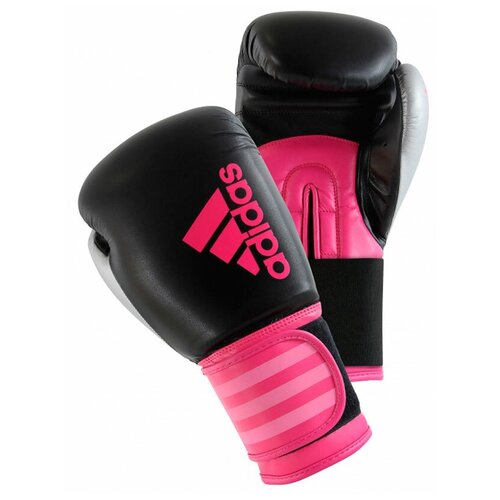 фото Боксерские перчатки adidas hybrid 100 dynamic fit черный/розовый 8 oz