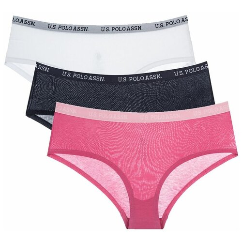 фото U.s. polo assn. набор трусов шорты низкой посадки, 3 шт., размер 38, white/navy/fuchsia