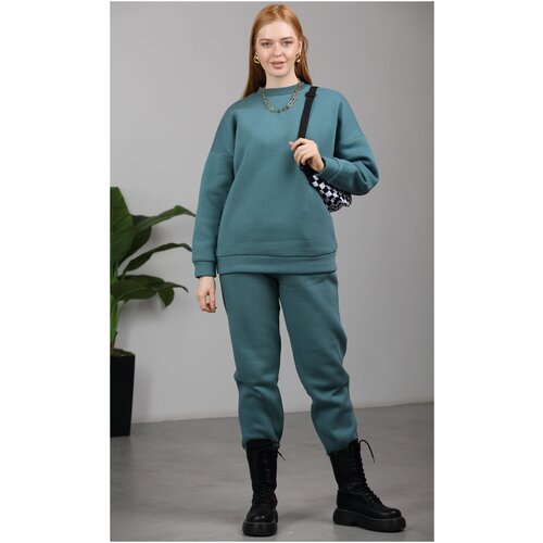 Костюм WE are Family, толстовка и брюки, повседневный стиль, свободный силуэт, утепленный, карманы, пояс на резинке, размер 44, фиолетовый, розовый