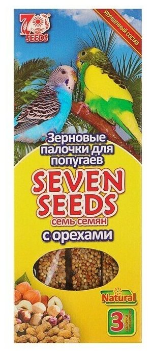 Палочки Seven Seeds для попугаев, орехи, 3 шт, 90 г