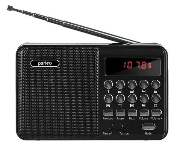 Perfeo Радиоприемник радиоприемник цифровой PALM FM+ 87.5-108МГц MP3 питание USB или 18650 черный i90-BL PF A4870