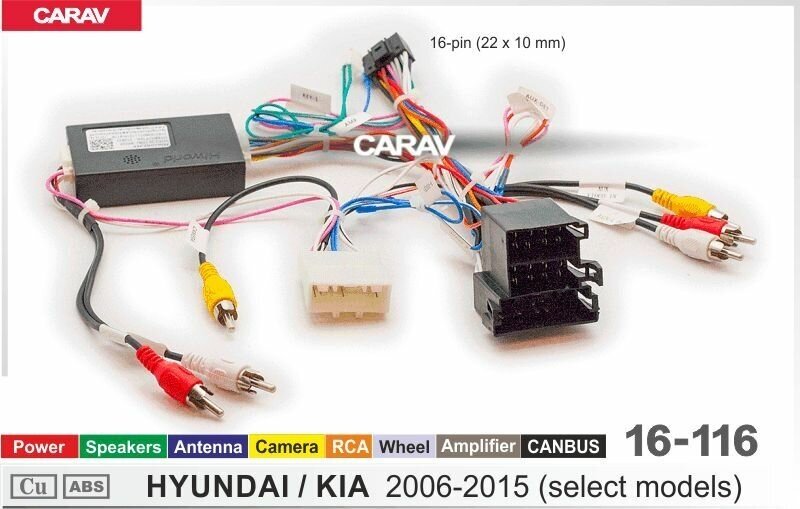 Адаптер CARAV 16-116 дополнительное оборудование для подключения 7/9/10.1 дюймовых автомагнитол на автомобили KIA 2006-2015 (select models)