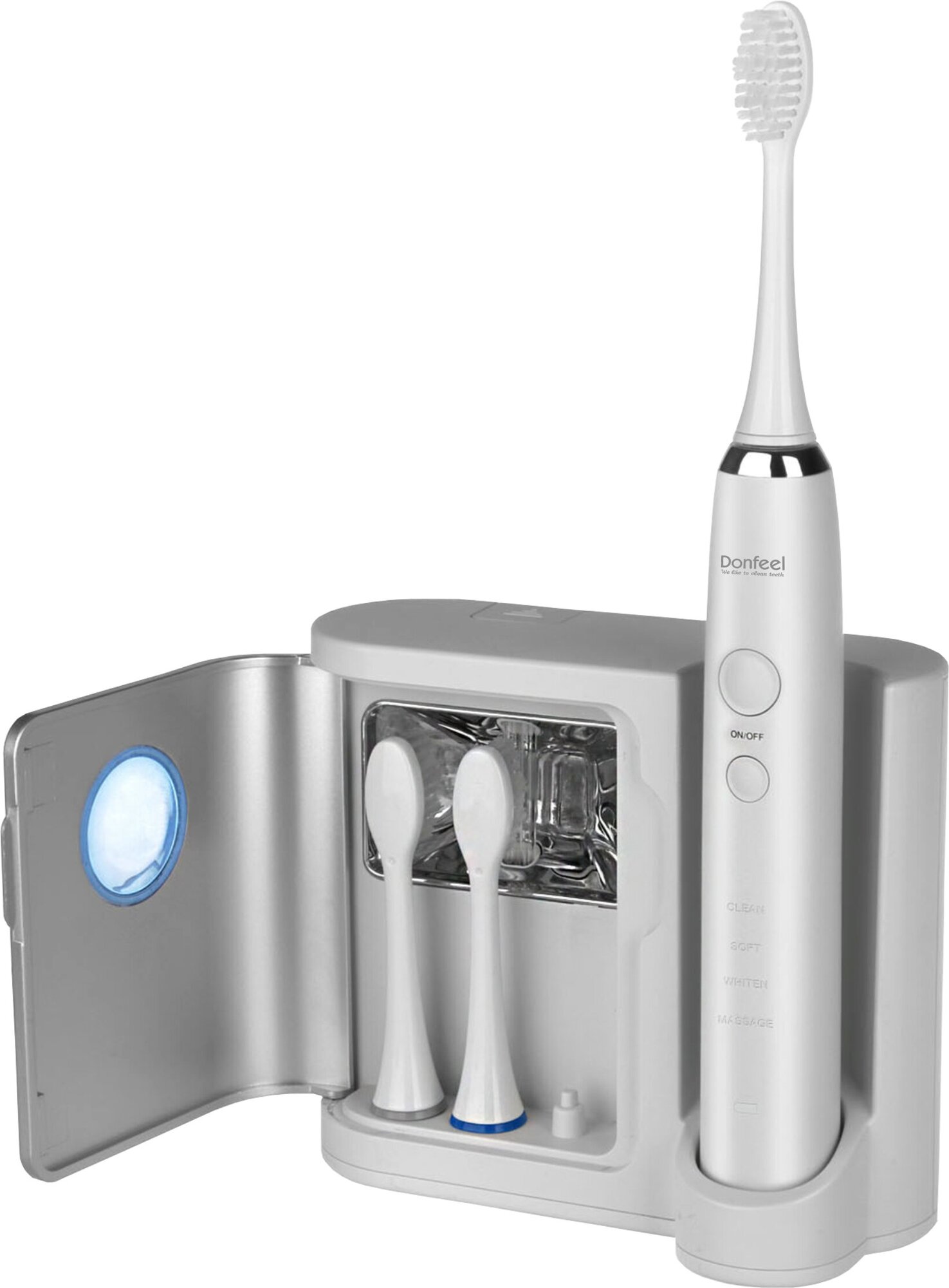 Электрическая зубная щетка Donfeel HSD-010 белая с УФ-лампой, 3 насадки - фотография № 6