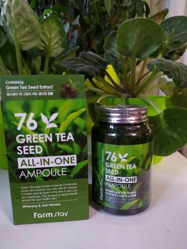 Ампульная сыворотка с зеленым чаем FarmStay 76 Green Tea All-In-One Ampoule, 250мл - фото №8