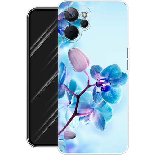 Силиконовый чехол на Realme 10T 5G / Реалми 10Т 5G Голубая орхидея силиконовый чехол на realme 10t 5g реалми 10т 5g сиреневая цветочная рамка прозрачный