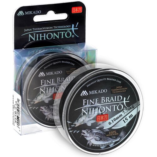 Mikado, Шнур Nihonto Fine Braid, 15м, 025, Black