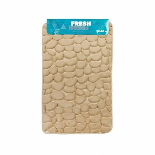 Коврик для ванной FRESH Memory foam Камешки 50х80 см микрофибра бежевый