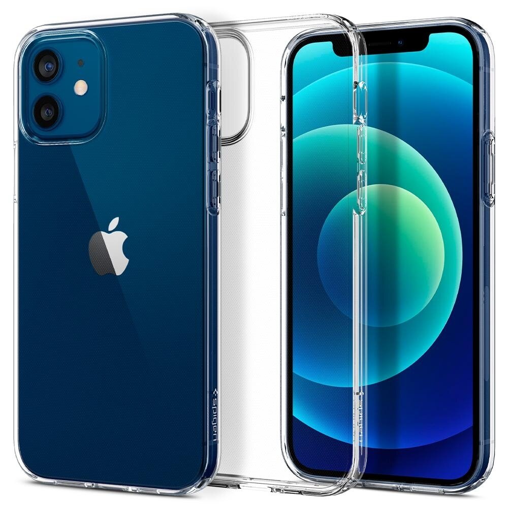 Чехол Spigen на Apple iPhone 12/12 Pro (ACS01697) Liquid Crystal / Спиген чехол для Айфон 12 силиконовый, противоударный, с защитой камеры, прозрачный