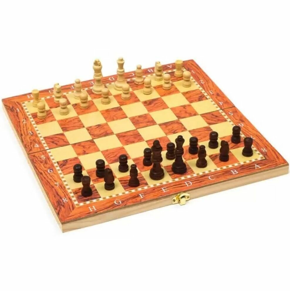 Набор игр шахматы шашки нарды 3в1 деревянные, доска 29 х 29 см