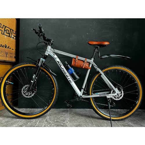 Велосипед горный RICHIESTO 29 Алюминиевая рама 21 Взрослый Спортивный Унисекс серебристыйкоричневый 2620000₽