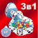 Палатка детская игровая 3 в 1 Игрокат Рури XL, тоннель и манеж, б...