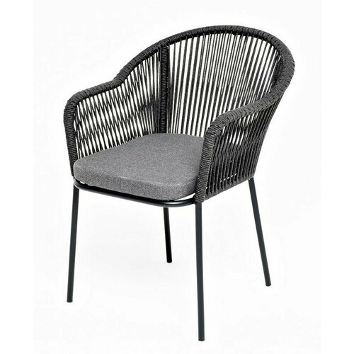 Стул плетеный из роупа 4sis Лион Каркас из стали темно-серый ral7024 муар роуп темно-серый круглый ткань темно-серая 027 22869₽
