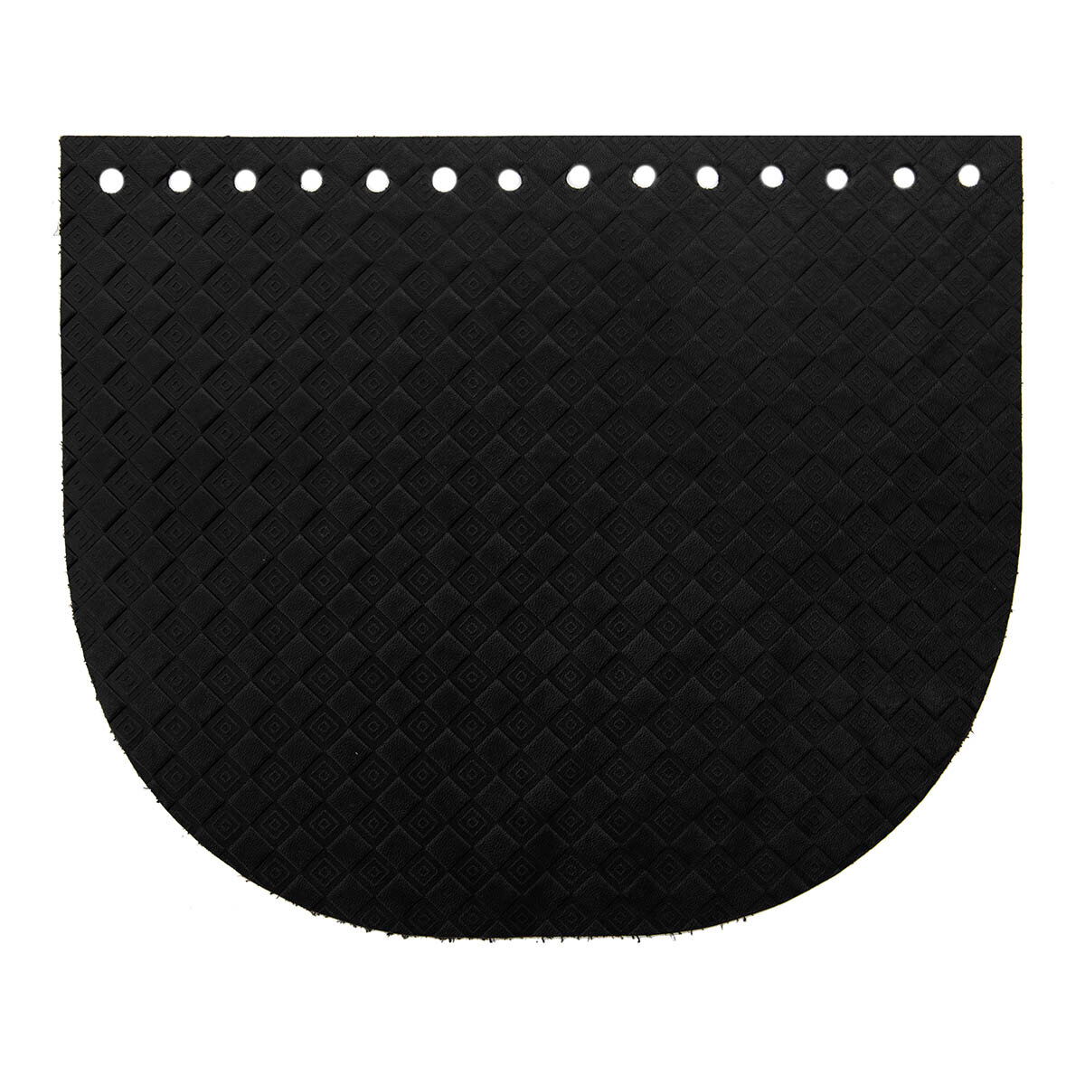 Крышечка для сумки Ромбик - клеточка, 20,4см*17,2см, дизайн №2009, 100% кожа (черный)