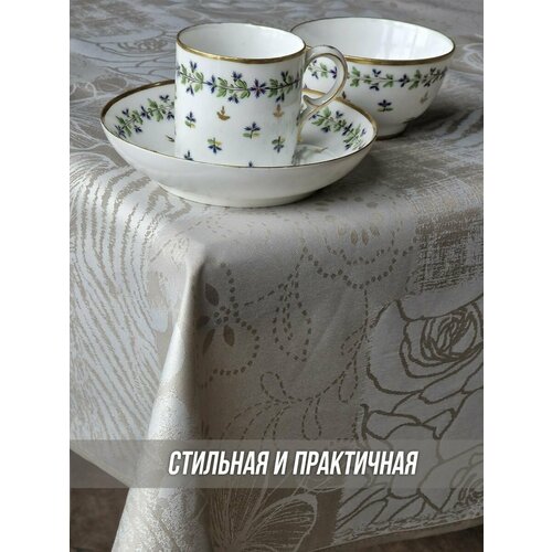 фото Скатерть на стол тканевая водоотталкивающая blossom age 130x180 прямоугольник bath plus