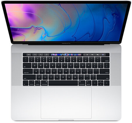 15.4" Ноутбук Apple MacBook Pro 2018, 2880x1800, Intel Core i7 2.2 ГГц, RAM 16 ГБ, SSD 256 ГБ, Radeon Pro 555x, Silver, MacOS