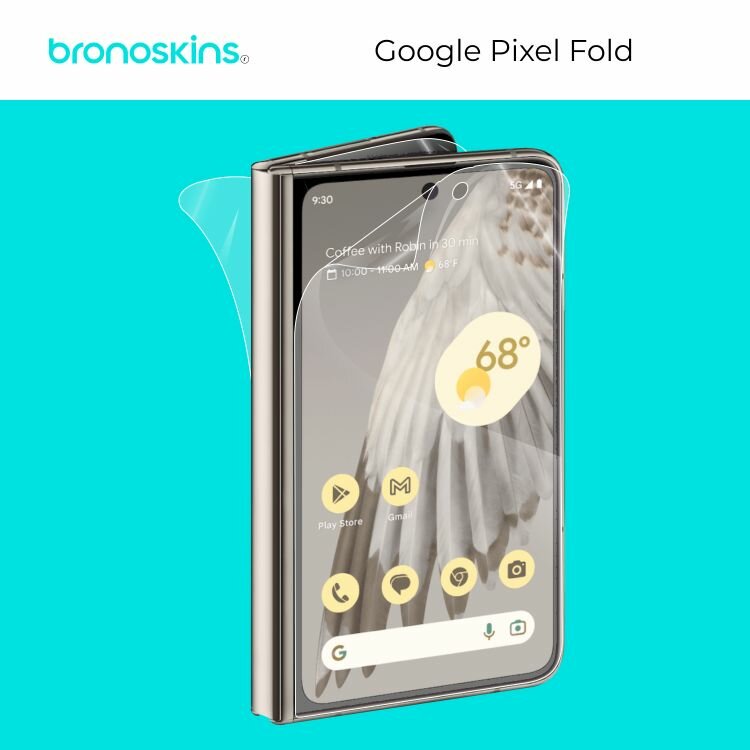 Защитная бронированная пленка на внутренний экран Google Pixel Fold (Матовая)