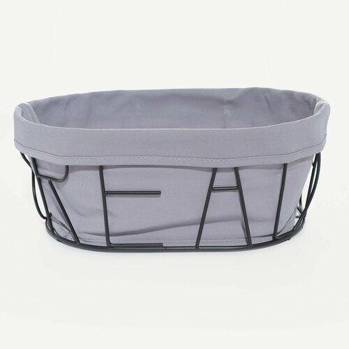 Корзина для хлеба 30x21 см хлопокметалл овальная сераячерная Bread Twist black 1193₽