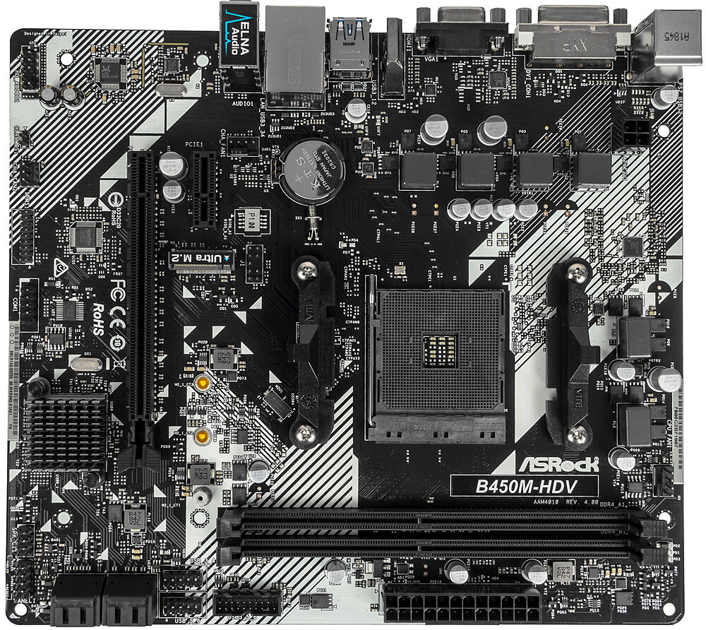 Материнская плата Asrock B450M-HDV R4.0 Soc-AM4 mATX