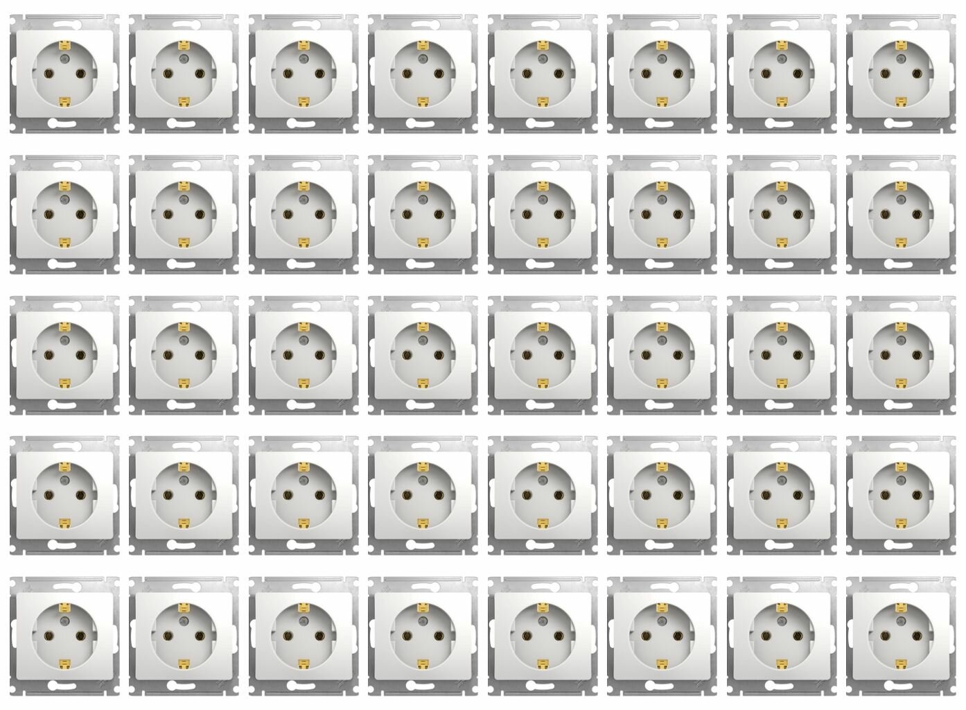 Розетка с заземлением 16А механизм Schneider Electric GLOSSA, белый GSL000143 (40 штук)