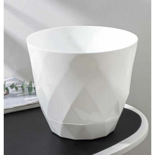 Горшок для цветов с поддоном Laurel 45 л d 22 см h 19 см цвет белый 640₽