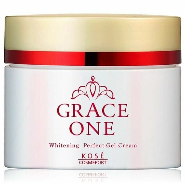 KOSE COSMEPORT Grace One Whitening Perfect Cream Отбеливающий питательный крем для ухода за зрелой кожей лица, с витамином С и эластином, с нежным ароматом розы, 100 г