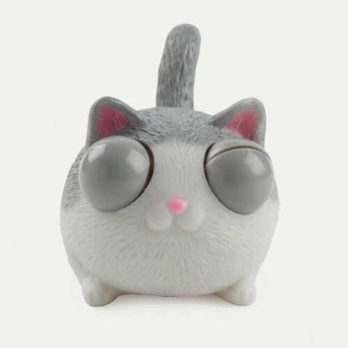 Игрушка-антистресс 6 см пластик серая Кот-глазастик Antistress 499₽