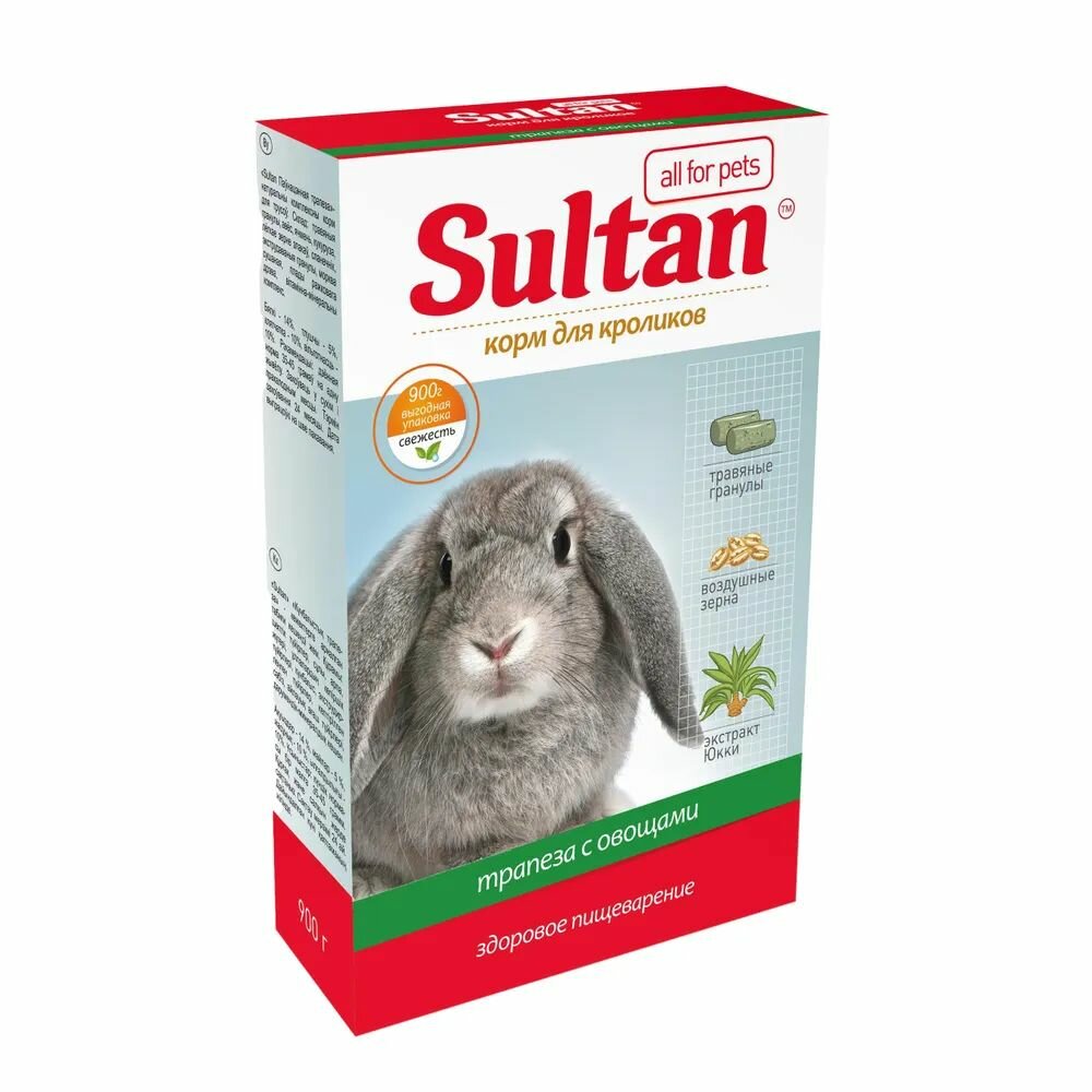 SULTAN трапеза С овощами корм для кроликов ,900 г