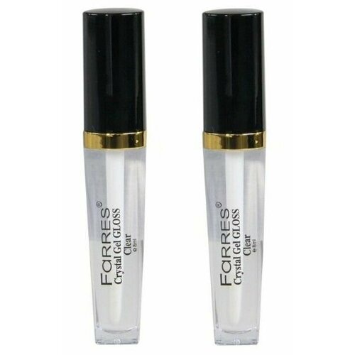 Farres cosmetics Блеск для губ Crystal Gel Gloss, прозрачный, 4,5 мл, 2 шт