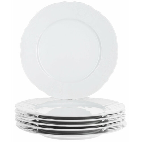 Набор тарелок 6 шт плоских 27 см Bernadotte Недекорированная, на 6 персон, Чехия, фарфор набор посуды